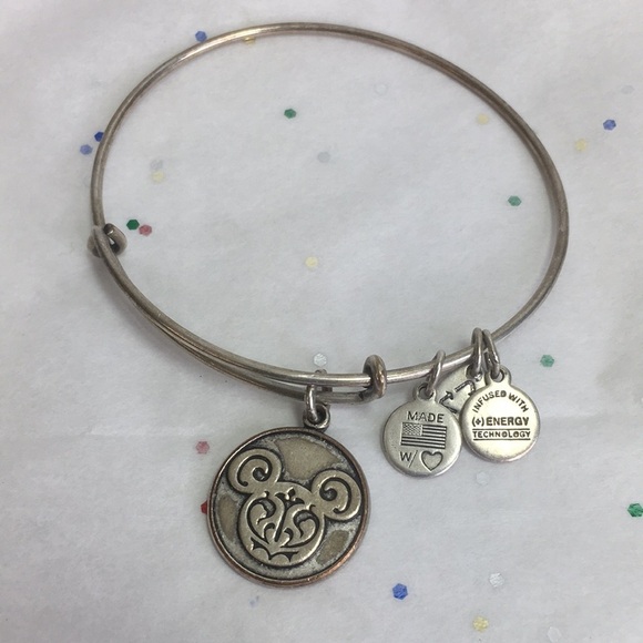 ALEX AND ANI 2014 Disney Mickey Mouse Charm Bangle Silver tone - Picture 1 of 4